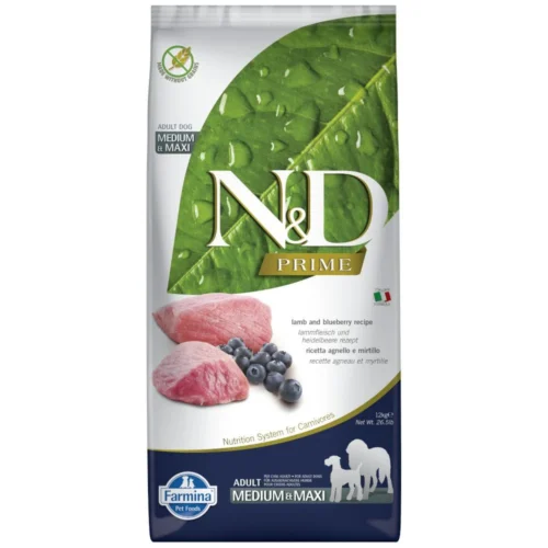 ND PRIME MEDIUM / MAXI Adult Lamb Blueberry 12kg bez zbóż N&D grain free