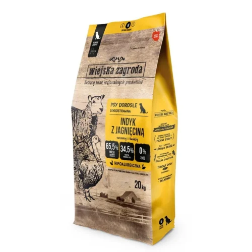 Wiejska Zagroda Indyk z Jagnięciną 20kg chrupki M