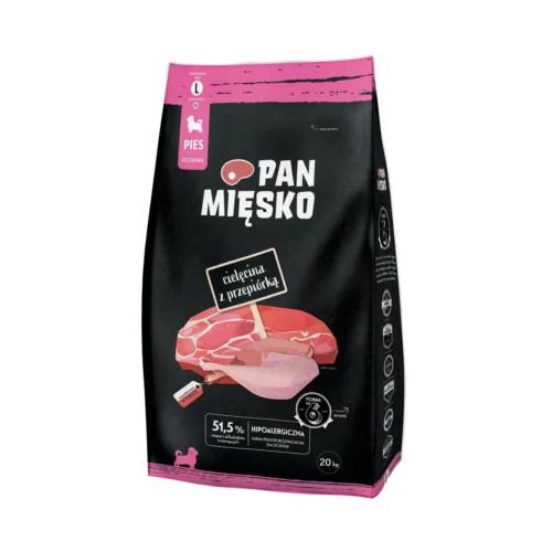 Pan Mięsko dla Szczeniąt Cielęcina z Przepiórką 20kg chrupki L