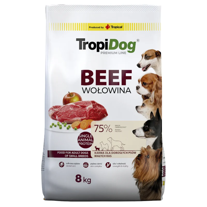 Tropidog BEEF 8kg Adult S wołowina Small Breeds