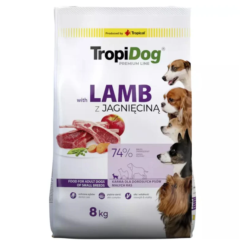 Tropidog SMALL adult LAMB Rice 8kg mini Premium