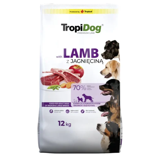 Tropidog LAMB Rice 12kg Adult Medium Large Breeds jagnięcina Premium Quality