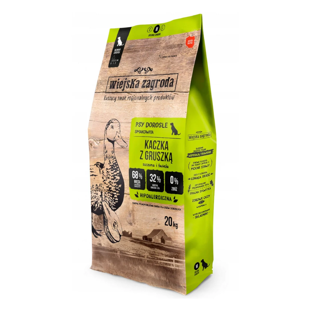 Wiejska Zagroda Kaczka z Gruszką 20kg chrupki M