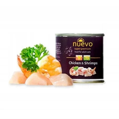 NUEVO Cat Chicken Shrimps 200g Adult karma w puszce dla kota kurczak krewetki