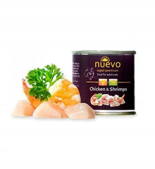 NUEVO Cat Chicken Shrimps 200g Adult karma w puszce dla kota kurczak krewetki