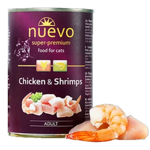 NUEVO Cat Chicken Shrimps 400g Adult karma w puszce dla kota kurczak krewetki