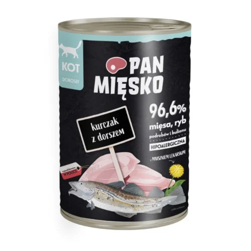 Pan Mięsko Kurczak z Dorszem dla kotów 400g puszka