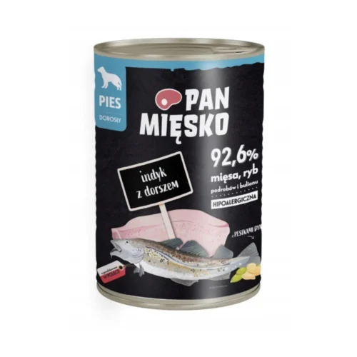 Pan Mięsko 400g Indyk z Dorszem puszka dla psa