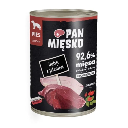 Pan Mięsko 400g Indyk z Jeleniem puszka dla psa