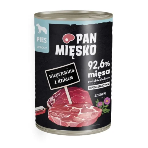Pan Mięsko 400g Wieprzowina z Dzikiem puszka dla psa