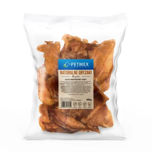 Ucho Wieprzowe Gryzak Naturalny PETMEX dla psów opakowanie 10szt.