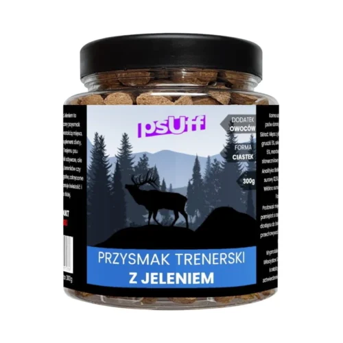 psUff Przysmak Trenerski z Jeleniem słoik 300g Przysmak dla psa ciastka