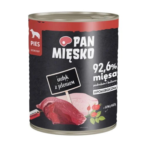Pan Mięsko 800g Indyk z Jeleniem puszka dla psa