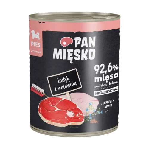 Pan Mięsko 800g Indyk z Wołowiną puszka dla szczeniąt
