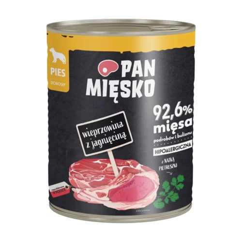Pan Mięsko 800g Wieprzowina z Jagnięciną puszka dla psa