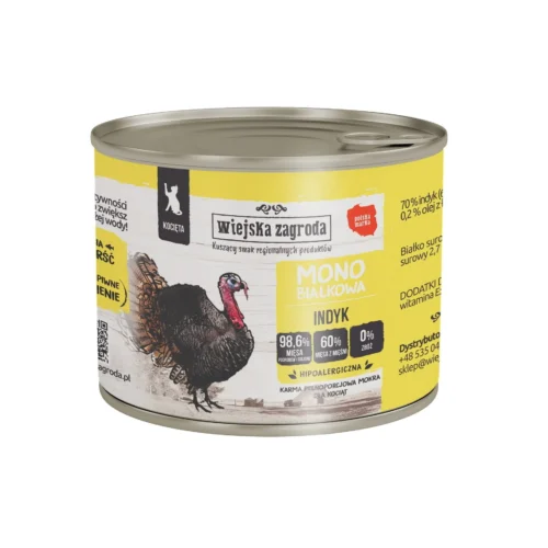 Wiejska Zagroda Monobiałkowa Indyk dla kociąt 200g puszka