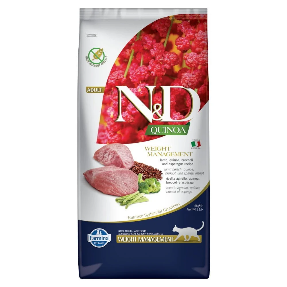 ND QUINOA Weight Management LAMB 5kg Adult CAT Farmina jagnięcina