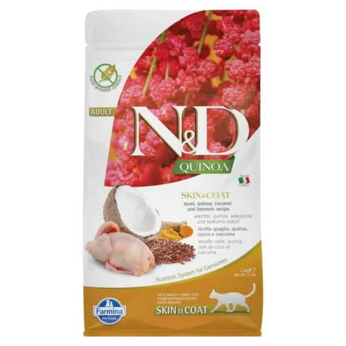 ND Quinoa Skin Coat Quail 1,5kg Cat Adult Farmina