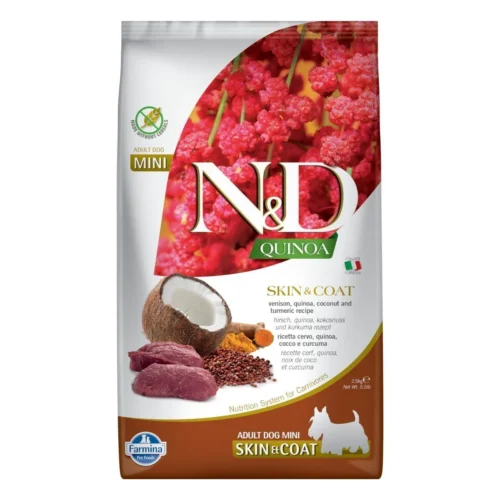 ND QUINOA Skin Coat Venison 2,5kg Dog Mini Adult Jeleń