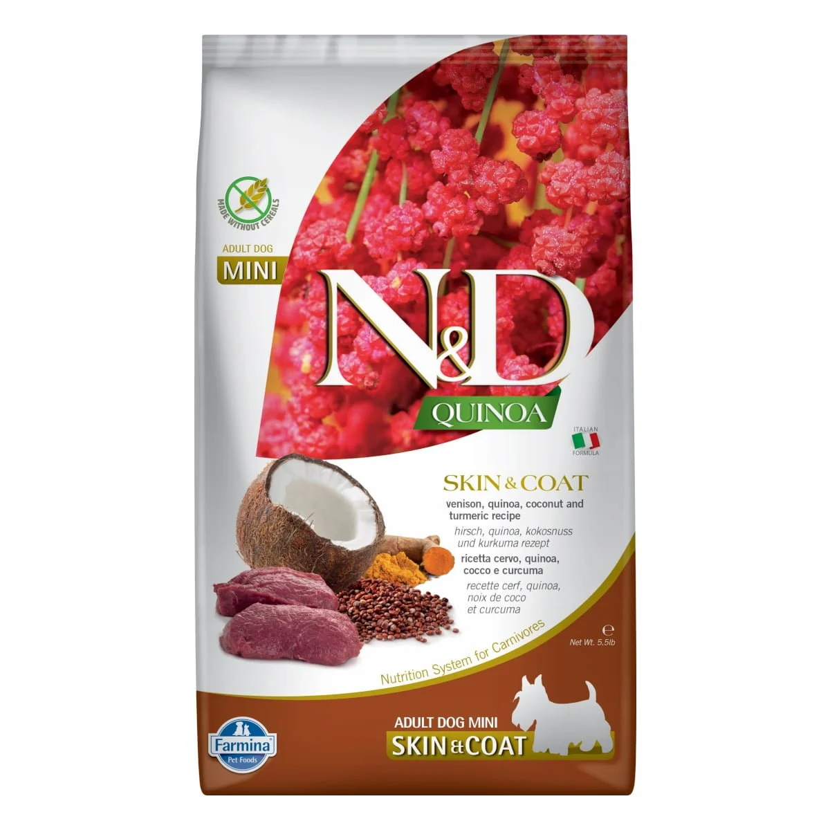 ND QUINOA Skin Coat Venison 800g Dog Mini Adult Jeleń