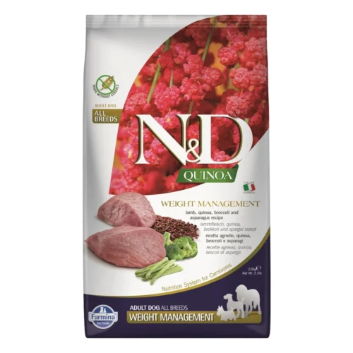 ND QUINOA Weight Management 2,5kg Adult Lamb all breeds dla psów z nadwagą