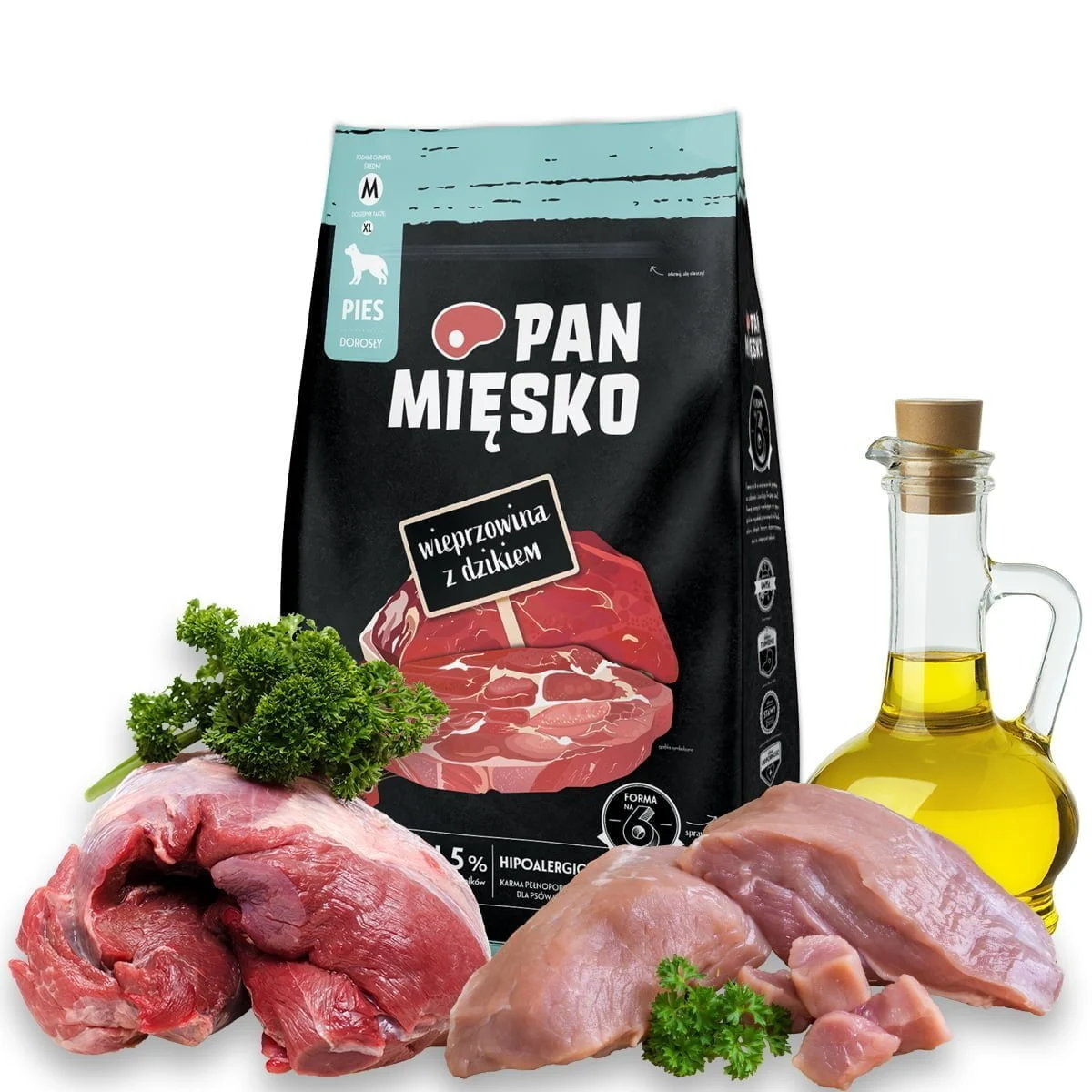 Pan Mięsko Wieprzowina z Dzikiem 9kg chrupki M