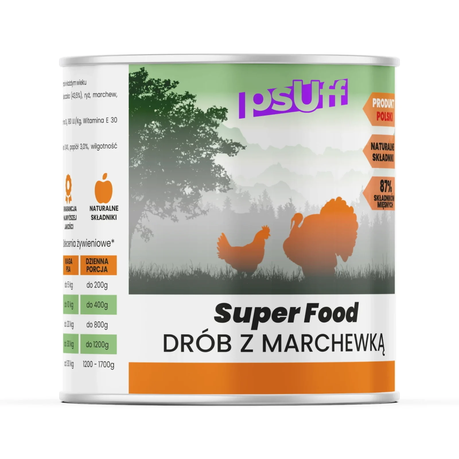 psUff Super Food Drób z marchewką 850g