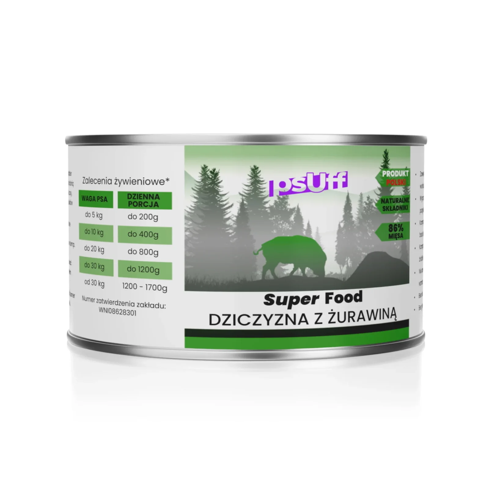 psUff Super Food Dziczyzna z żurawiną 410g