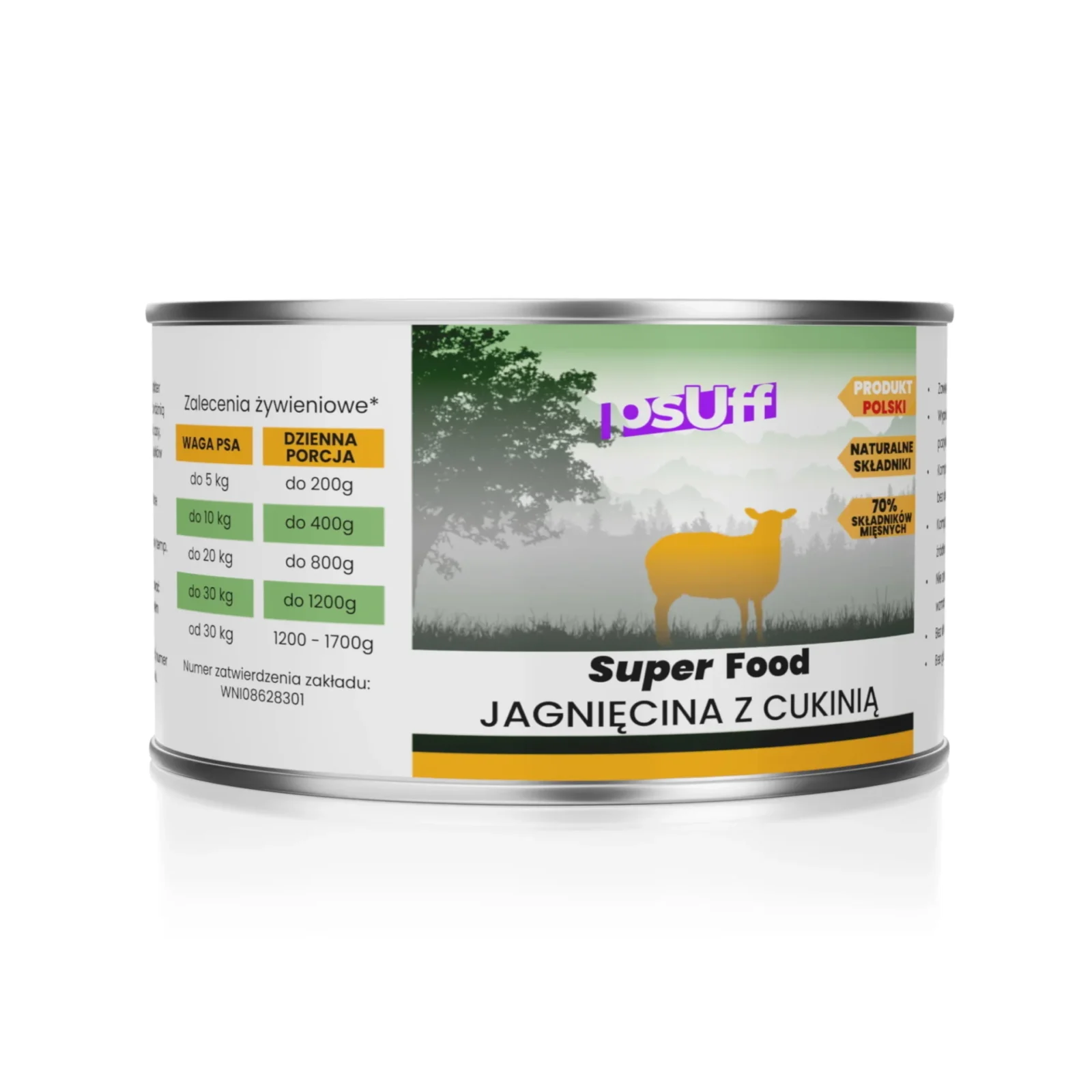 psUff Super Food Jagnięcina z cukinią 410g