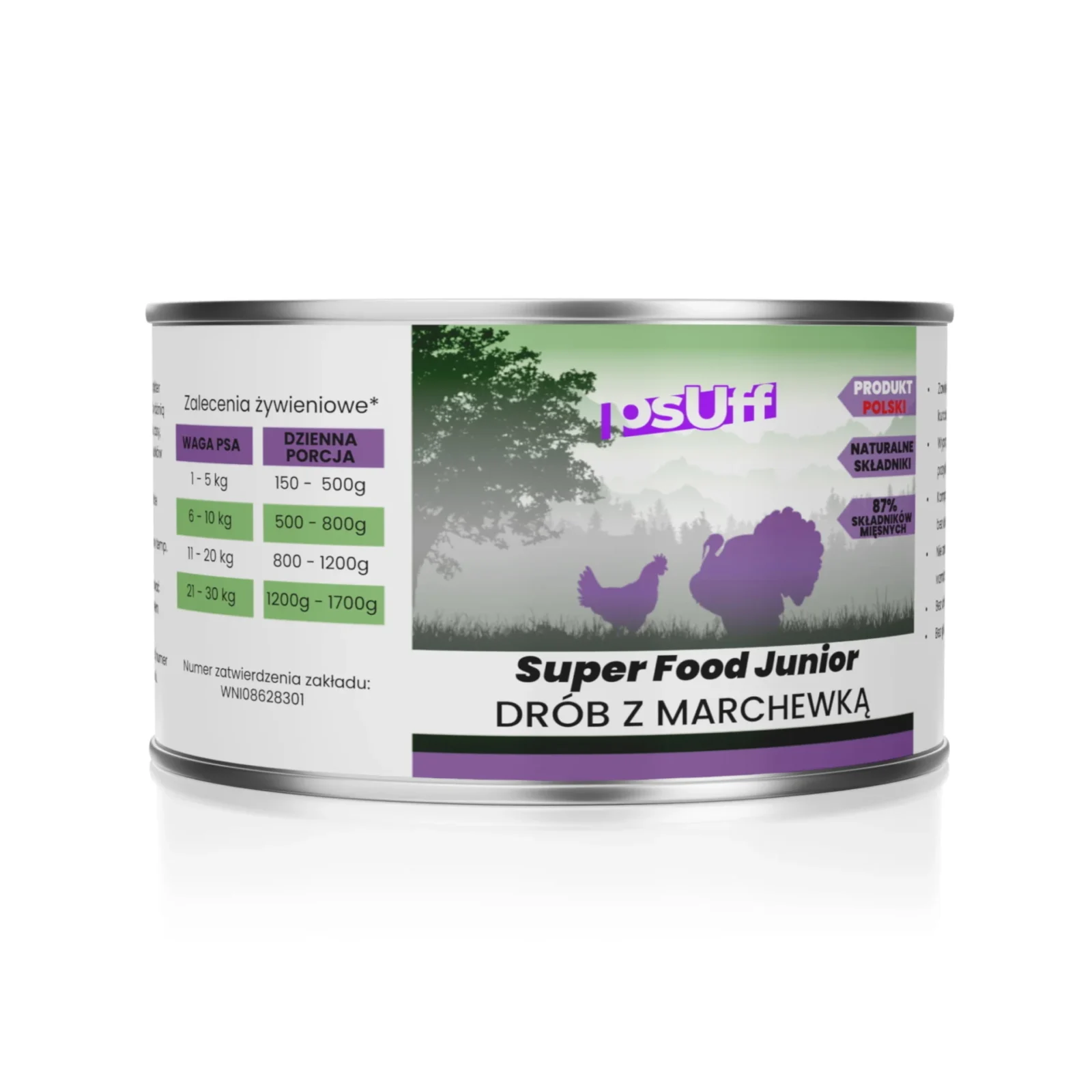 psUff Super Food Junior Drób z marchewką 410g