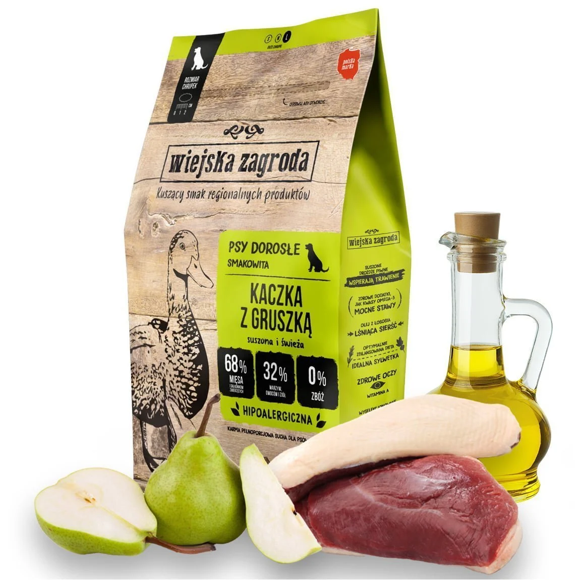 Wiejska Zagroda Kaczka z Gruszką 2kg chrupki L