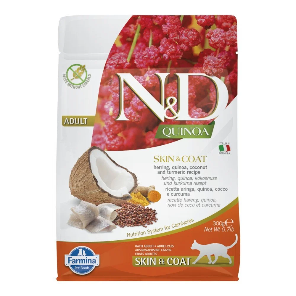 ND QUINOA SKIN COAT HERRING 300g Adult CAT Farmina śledź