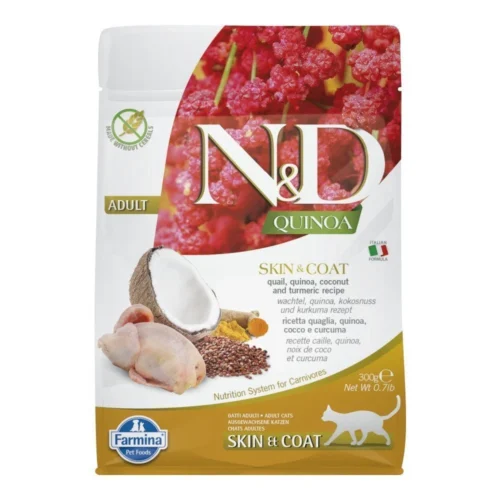 ND Quinoa Skin Coat Quail 300g Cat Adult Farmina