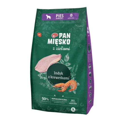 Pan Mięsko z Ziołami 9kg Indyk z Krewetkami Chrupki XL