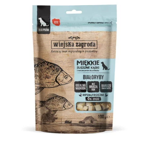 WIEJSKA ZAGRODA Białoryby 100g kąski przysmak dla psa