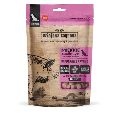 WIEJSKA ZAGRODA Wieprzowa Szynka 100g kąski przysmak dla psa