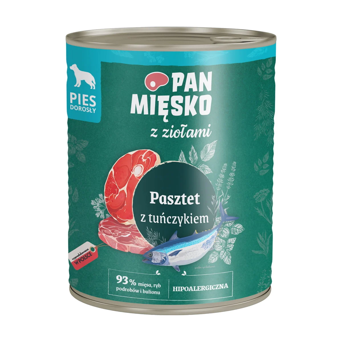 Pan Mięsko z Ziołami 800g Pasztet z tuńczykiem puszka dla psa