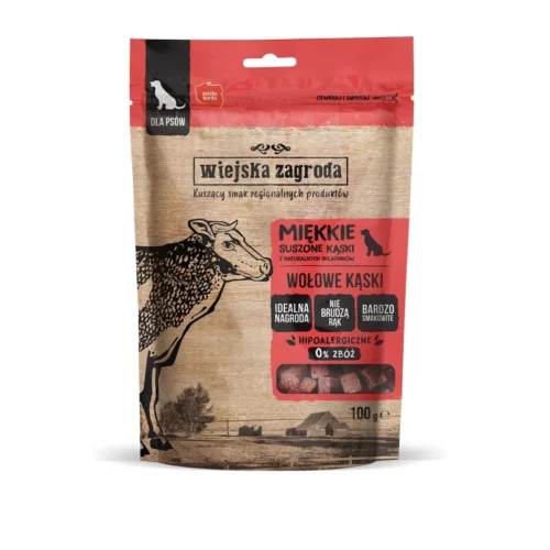 WIEJSKA ZAGRODA Wołowe kąski 100g przysmak dla psa