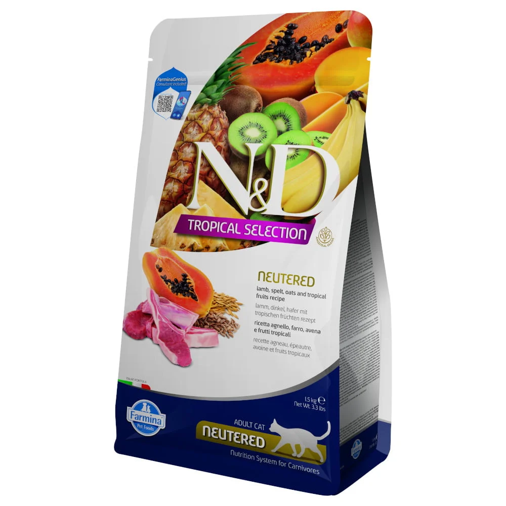 ND Tropical Selection NEUTERED Lamb 1,5kg Spelt Oats Adult CAT Farmina