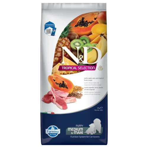 ND Tropical Selection Lamb 10kg Spelt Oats Medium Maxi Puppy Farmina jagnięcina dla szczeniąt
