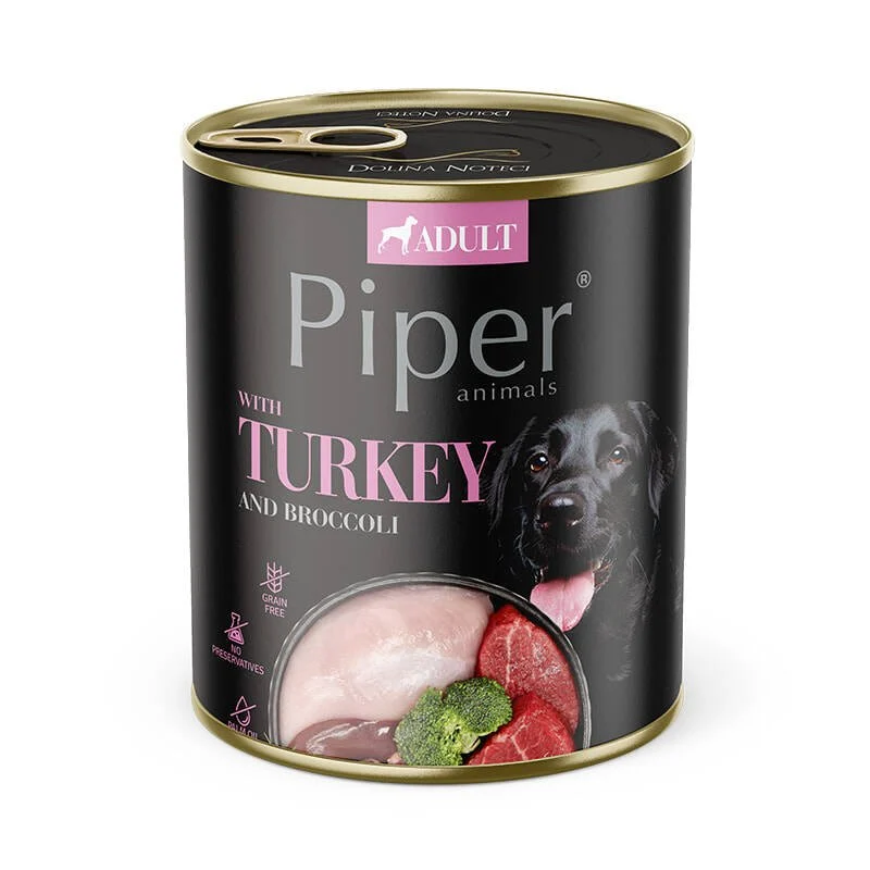 piper animals mokra karma dla psa indyk i brokuł 800g