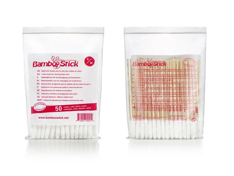 BambooStick Patyczki do Pielęgnacji Uszu dla Psów Małe S/M