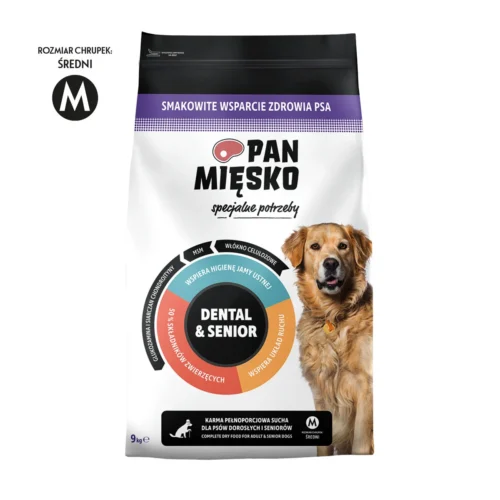 Pan Mięsko Specjalne potrzeby Dental & Senior chrupki M 9kg Karma sucha dla psa