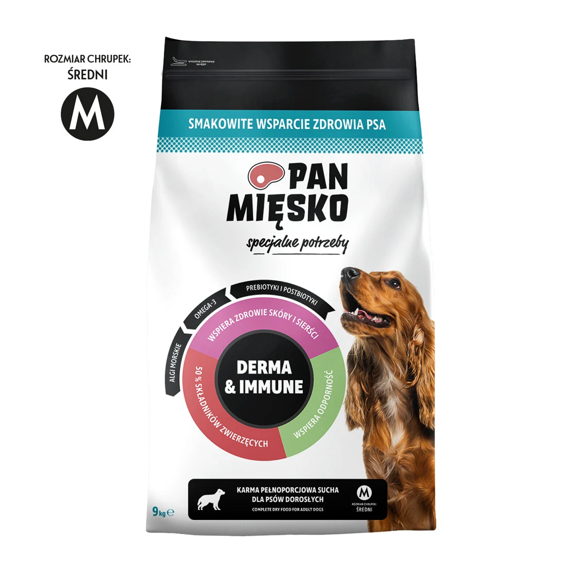 Pan Mięsko Specjalne potrzeby Derma & Immune chrupki M 9kg Karma sucha dla psa