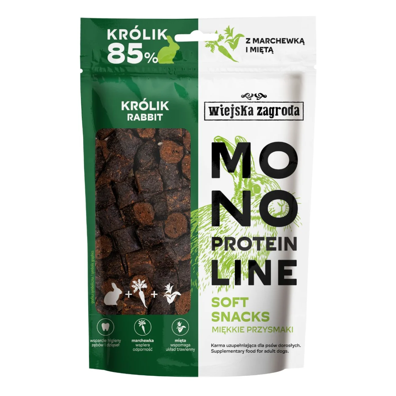 Wiejska Zagroda Monoproteinowy Soft Snacks Królik 115g Przysmak dla psa