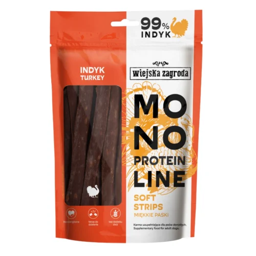 Wiejska Zagroda Monoproteinowe Miękkie Paski Indyk 100g Przysmak dla psa
