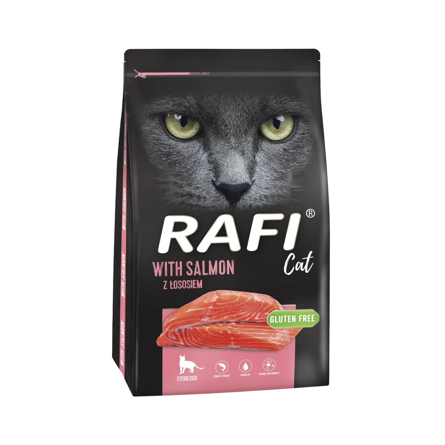 Rafi with Salmon 1,5kg Sucha Karma z Łososiem dla Kota Sterylizowanego