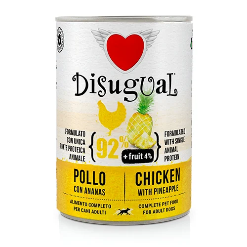 Disugual Kurczak z ananasem 400g Karma mokra dla psa z owocami