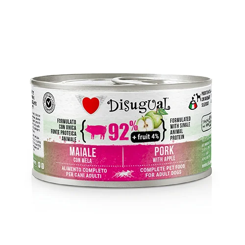 Disugual Wieprzowina z jabłkiem 150g Karma mokra dla psa z owocami