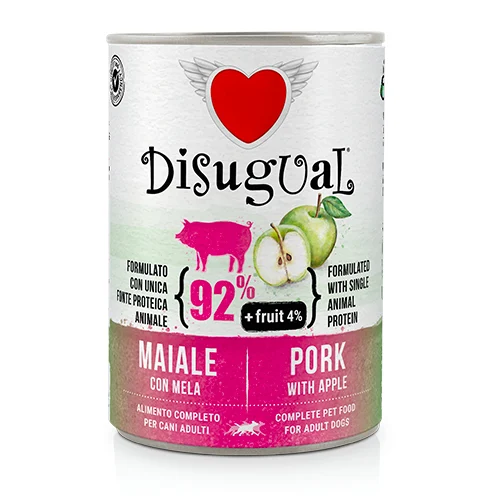 Disugual Wieprzowina z jabłkiem 400g Karma mokra dla psa z owocami